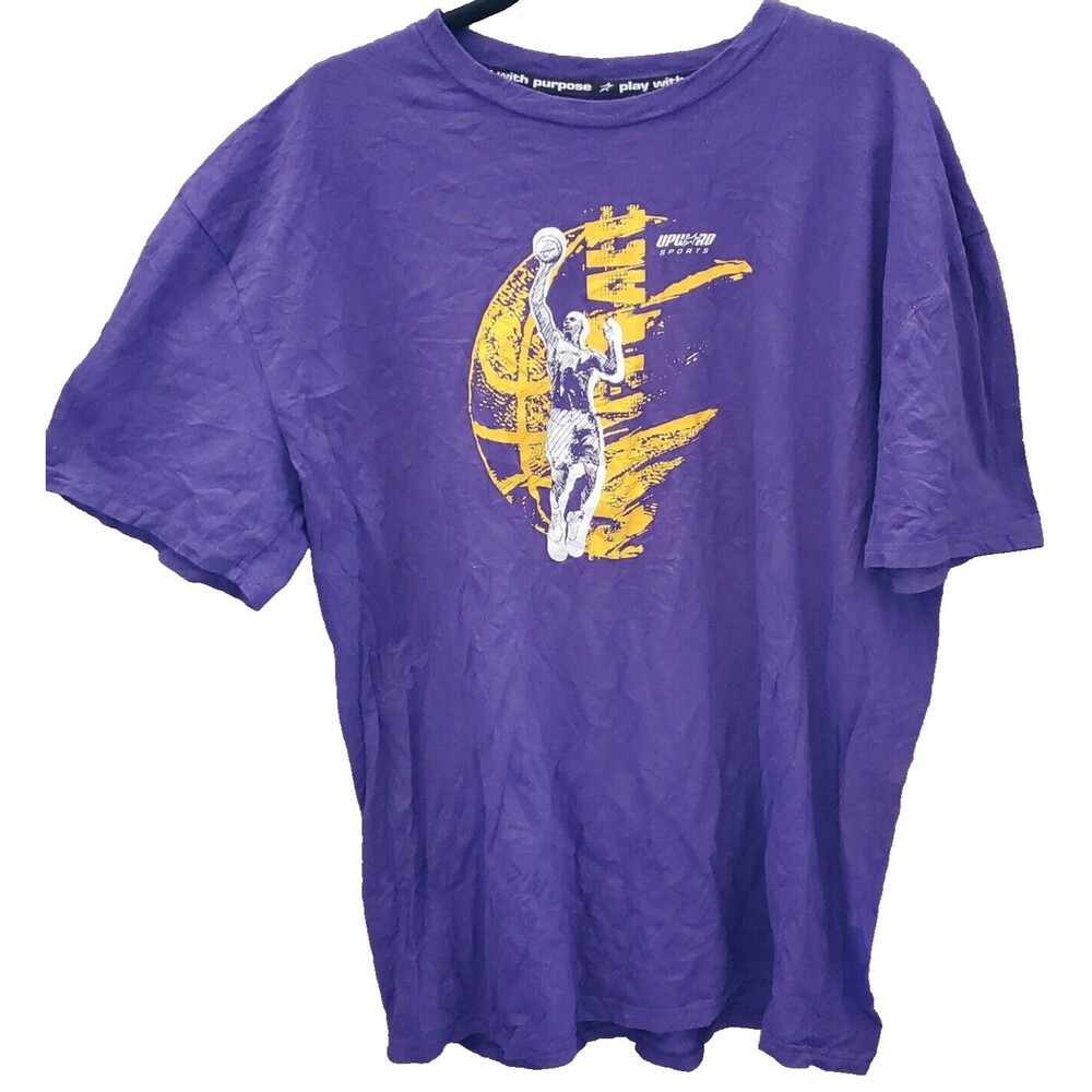 Upwards Sports Basketball Shirt Adult XL Purple Play With Purpose Athletic Tee